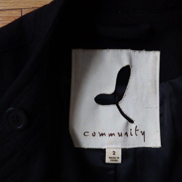 Community Military Style Black Jacket, Size 2 - Picture 13 of 17